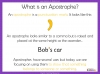 Apostrophes for Singular Possession - Years 3 and 4 Teaching Resources (slide 3/18)